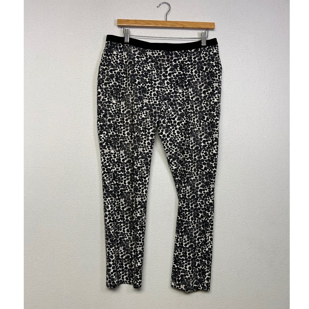 Animal Print H&M Women 12 Black White Spotted Ankle Trousers